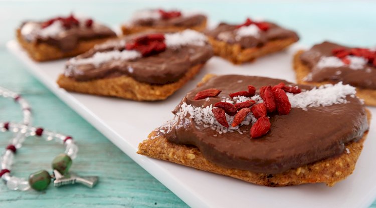 Oatmeal slices with Chocolate spread